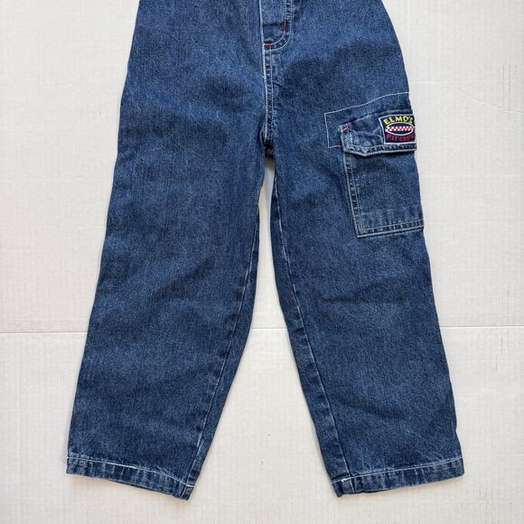 Sesame Street Overalls Boys 4T Blue Denim Elmo Pit Crew Carpenter Pants Jeans - Picture 6 of 10
